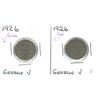Image 1 : (2) George V Five Cent Coins 1926 (Near "6", Far "6")