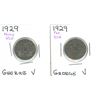Image 1 : (2) 1929 George V Five Cent Coins (Far Rim, Near Rim)