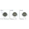 Image 1 : (3) George VI Five Cent Coins 1949-1951 (Nickel Bicentennial)