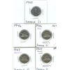 Image 1 : (5) George VI Five Cent Coins 1945-1947