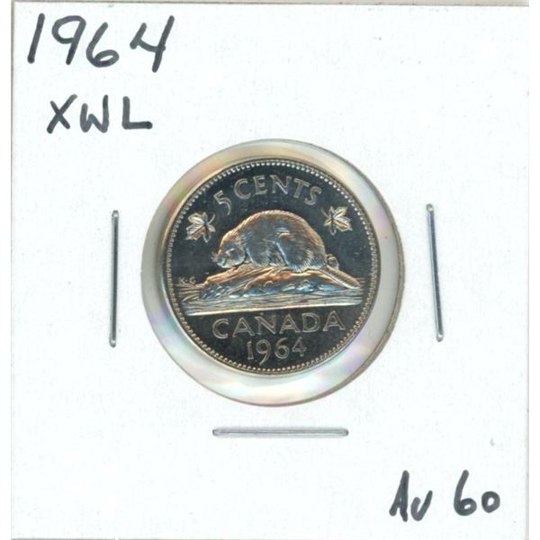 1964 Elizabeth II Five Cent Coin (XWL) (AU)