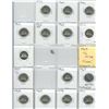Image 1 : Sheet Of Canadian Five Cent Coins 1959-1971 (15)