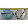 Image 2 : 2 - Glass Jars with Lids - Perfect Seal - 1 Blue Glass