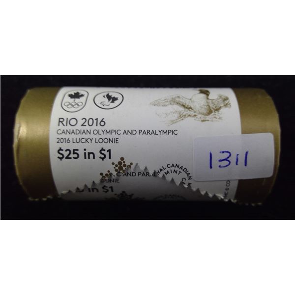 1 Roll 2016 Canadian Loonies - Rio 2016 Canadian Olympic and Paralympic 2016 Lucky Loonie