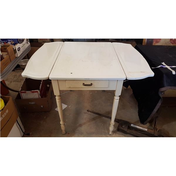 Enamel Top Table With Foldable Side Leafs 36" X 47" X 30"