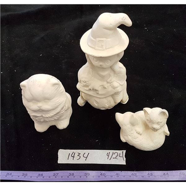 2 Cat & 1 Other Figurine