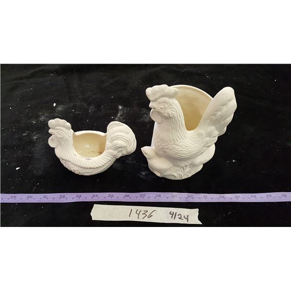 2 Pcs. Rooster Home Décor