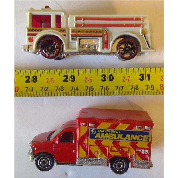 2 Model Cars - Ambulance & Firetruck