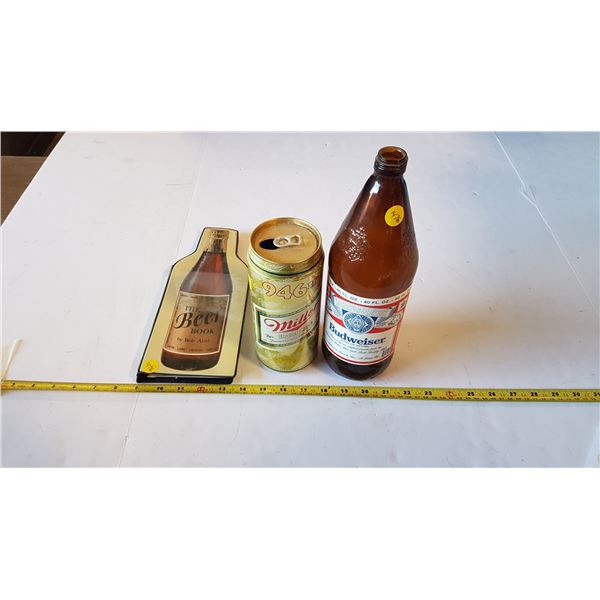 Beer Bottle & Can & Book