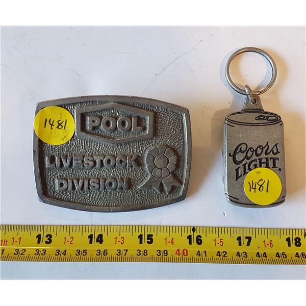 Pool Belt Buckle & Key Chain Bottle Opener