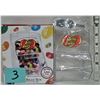 Image 1 : New boxed plastic mini jelly belly dispenser/scoop plus NEW mini red M&M container