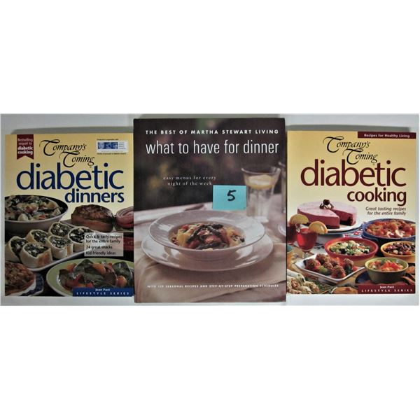 2 diabetic cook books & best Martha Stewart living book
