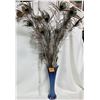 Image 1 : cobalt blue 14" case/assorted peacock feathers