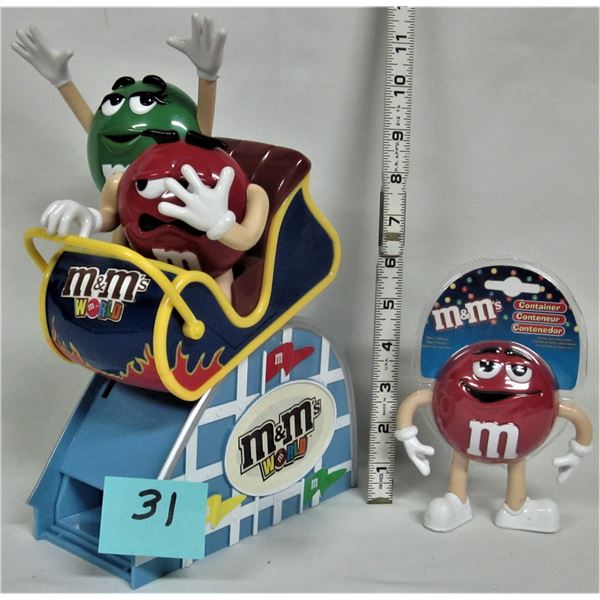 2 M&M candy dispensers