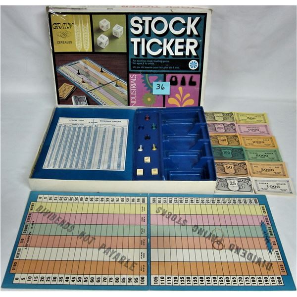 Vintage undated stock ticker Copp Clark board game