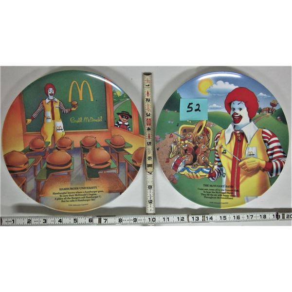 2 new 1989 McDonald's plastic 9.5" plates McNugget band & hamburger university