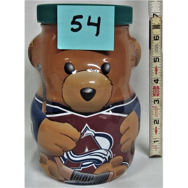 rare Kraft glass NHL Colorado Avalanche bear bank
