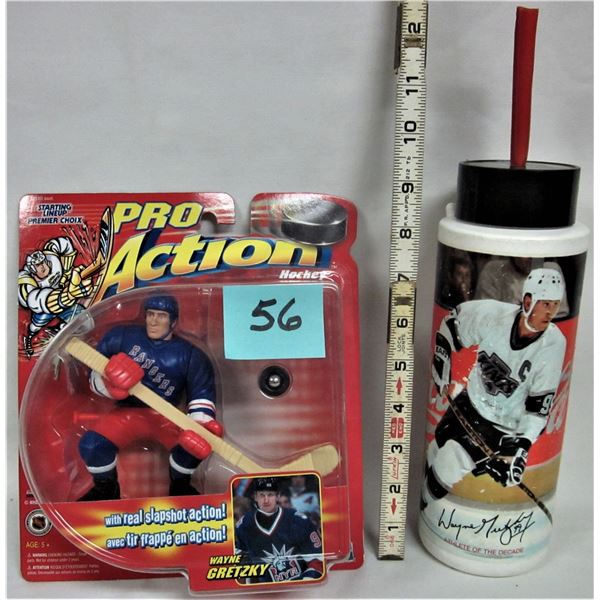New 1996 pro action Wayne Gretzky action figure NYR sealed plus Coca-Cola LA Kings Wayne Gretzky pla