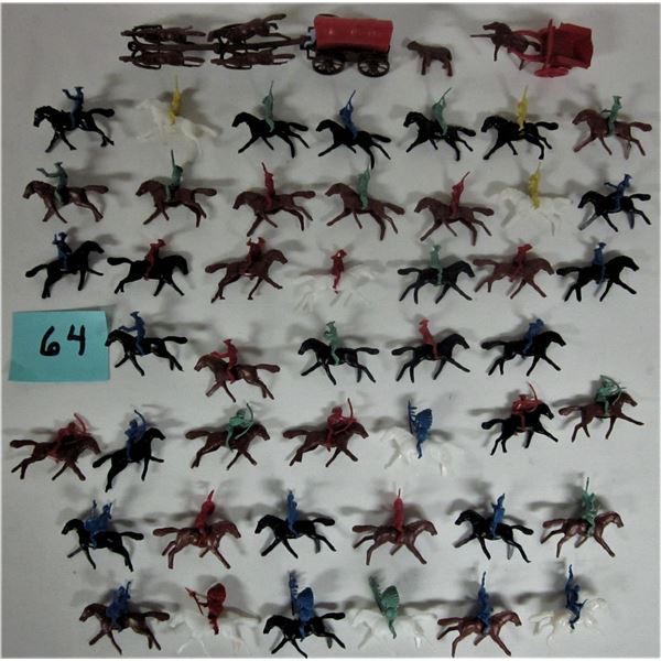 Lot vintage miniature cowboys & Indians on horses