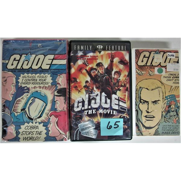 Lot 3 vintage G. I. Joe VHS cartoon tapes
