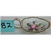 Image 3 : Vintage ornate 3.5" hand painted serving dish with finger hold porcelain marked "Paris, France AIT c