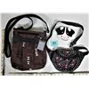 Image 1 : New Dakine shoulder bag purse - studded fanny pack beaded Holstein change purse, zippered