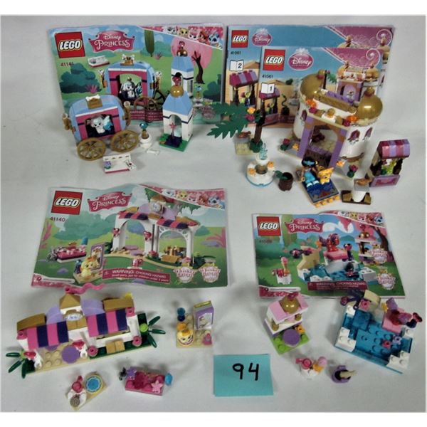 Lot of 4 Disney Princess Lego sets with instructions 100% complete
