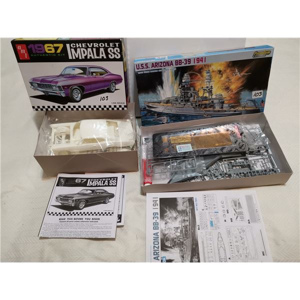 Chev Impala & Battleship model kits