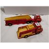 Image 5 : 2 Tonka tin trucks, 10" fire ladder 6" Fire truck