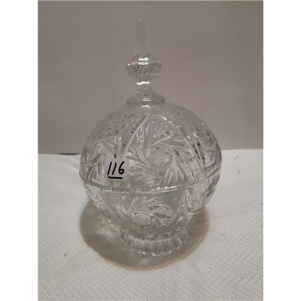 Crystal bowl with lid 6" X 9"