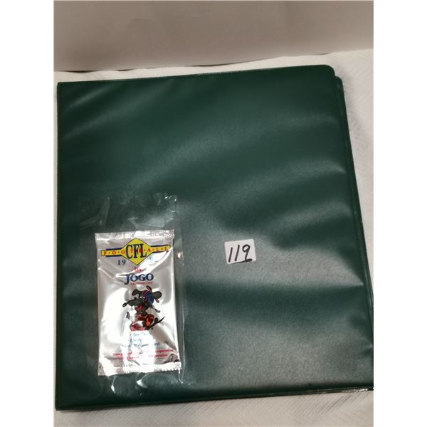 1992 CFL football cards in binder, around 150 cards