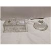 Image 1 : Crystal butter dish 6", crystal dome 4"