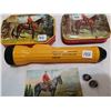 Image 4 : 2 RCMP tins, flash light, post card & buttons