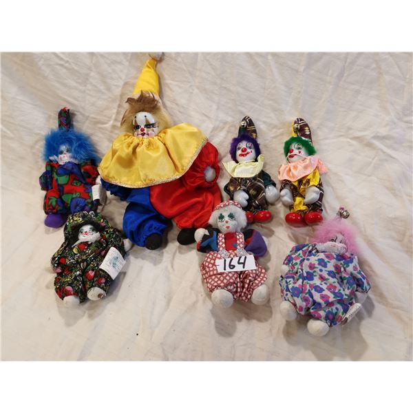 7 Porcelain clowns