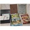 Image 1 : Hebrew course & 2 music books & scrap book, magazine