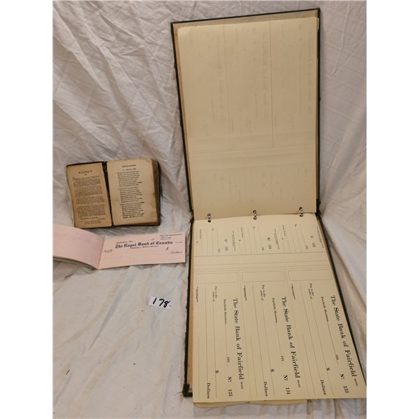 1892 German book & 2 blank cheque ledgers