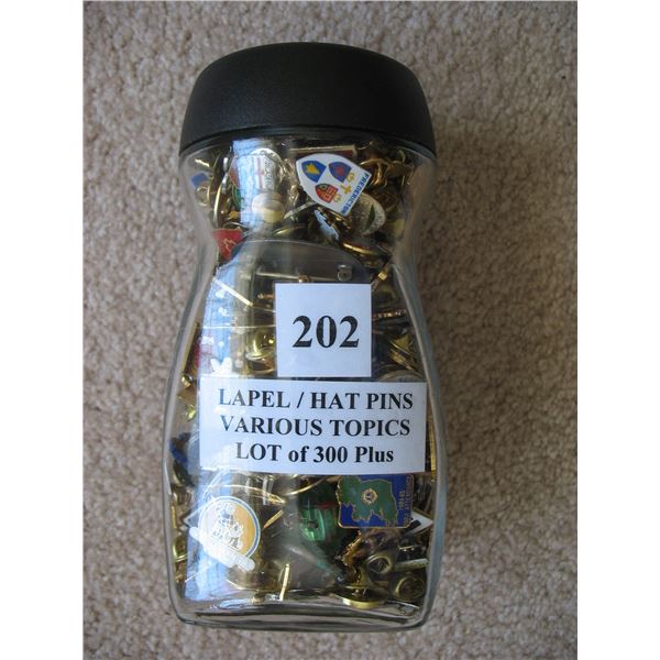 LAPEL / HAT PINS - LOT of 300 Plus - Various Topics