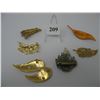 Image 2 : LOT of 6 BROOCHES - LEAF DESIGN