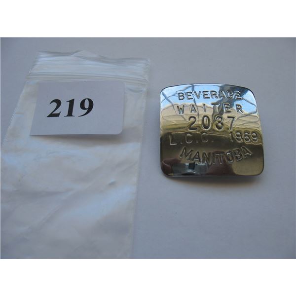 1969 BEVERAGE WAITER - MANITOBA