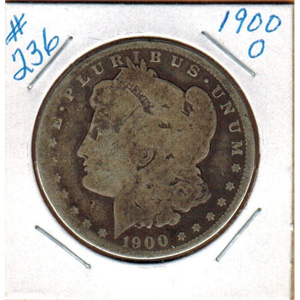 1900 O  UNITED STATES MORGAN SILVER DOLLAR - Heavy Wear