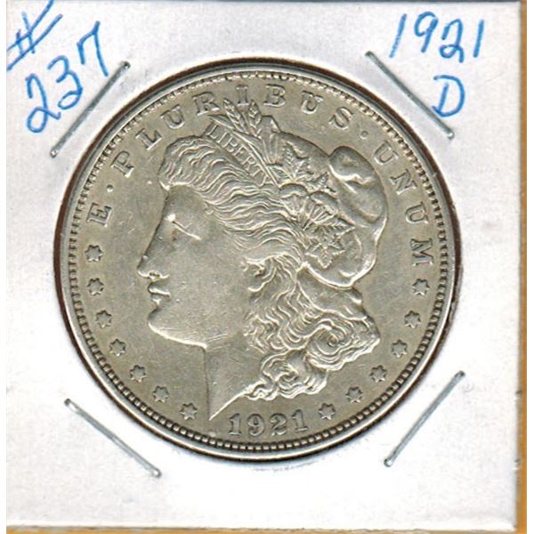 1921 D  UNITED STATES MORGAN SILVER DOLLAR