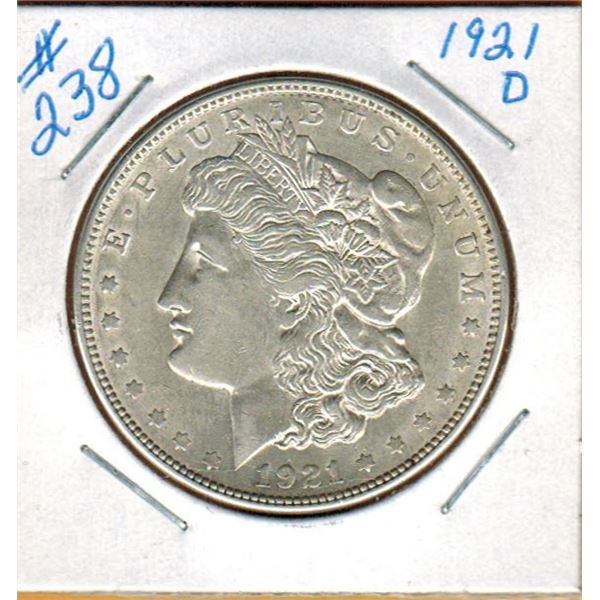 1921 D  UNITED STATES MORGAN SILVER DOLLAR
