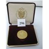 Image 1 : 1984 PAPAL VISIT TO CANADA MEDALLION CASED - GOLD PLATED