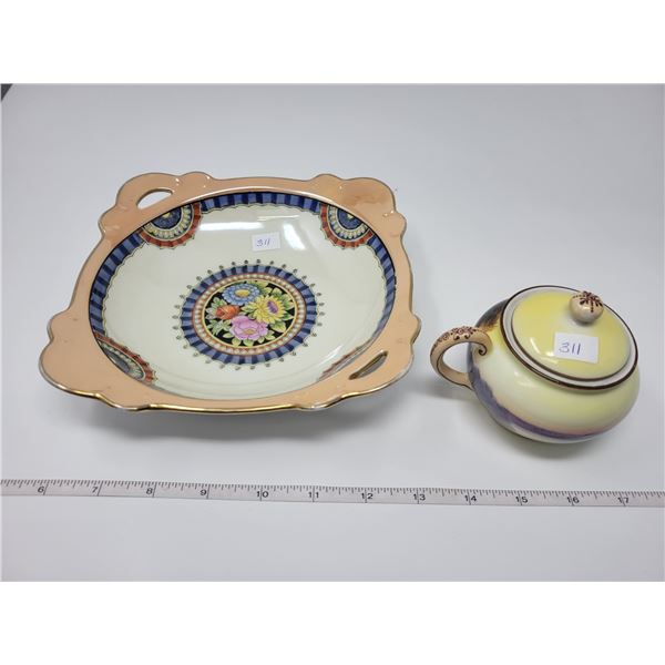 Noritake bowl & mustard pot