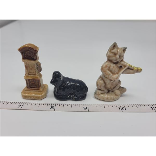 3 Wade tea ornaments black sheep, cat & fiddle, clock