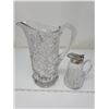 Image 1 : Pressed glass water jug 9" high & Syrup jug