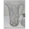 Image 2 : Pressed glass water jug 9" high & Syrup jug