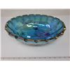 Image 1 : Footed carnival glass bowl (blue)