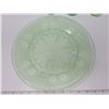 Image 2 : 2 glasses, sugar bowl, large plate, green depression glass