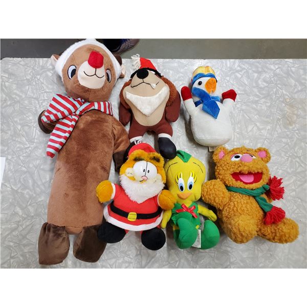 Christmas Themed Plush Rudolph, Garfield Taz & more